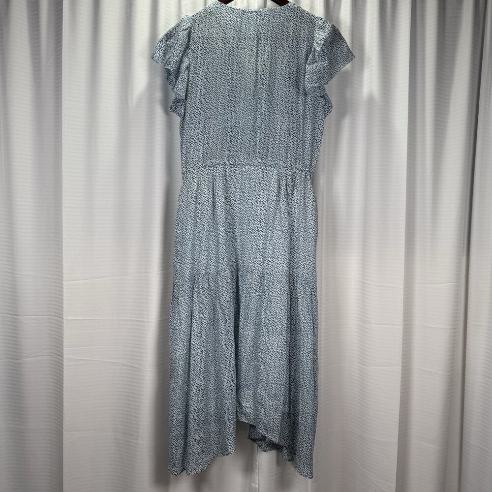 TROVATA Birds of Paradis Kristi Midi Dress White Blue Pebbles Women's Size XS - Picture 5 of 11